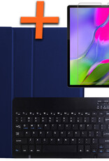 Nomfy Hoes Geschikt voor Samsung Galaxy Tab A 10.1 2019 Hoes Toetsenbord Hoes Case Book Cover Hoesje Met Screenprotector - Hoesje Geschikt voor Samsung Tab A 10.1 (2019) Keyboard Hoes - Donkerblauw