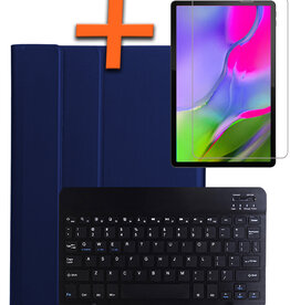 Nomfy Nomfy Samsung Galaxy Tab 10.1 2019 Toetsenbordhoes Met Screenprotector - Donkerblauw