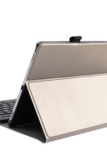 Nomfy Hoes Geschikt voor Samsung Galaxy Tab A 10.1 2019 Hoes Toetsenbord Hoes Case Book Cover Hoesje Met Screenprotector - Hoesje Geschikt voor Samsung Tab A 10.1 (2019) Keyboard Hoes - Goud