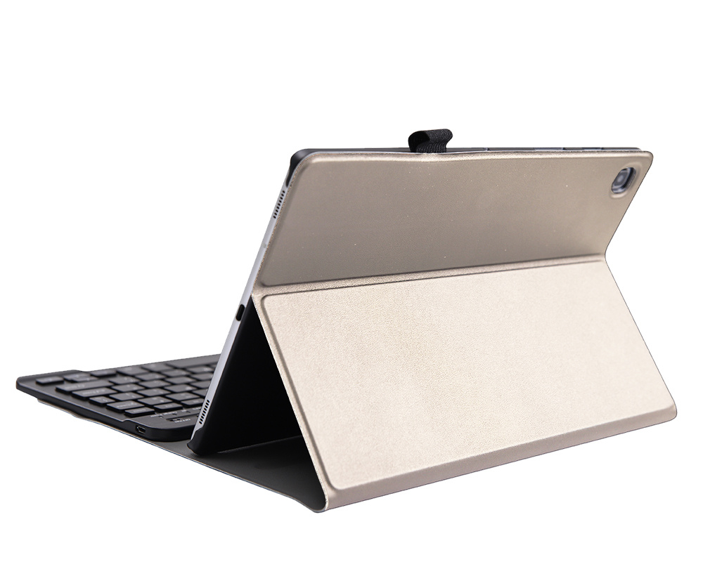 Nomfy Hoes Geschikt voor Samsung Galaxy Tab A 10.1 2019 Hoes Toetsenbord Hoes Case Book Cover Hoesje Met Screenprotector - Hoesje Geschikt voor Samsung Tab A 10.1 (2019) Keyboard Hoes - Goud