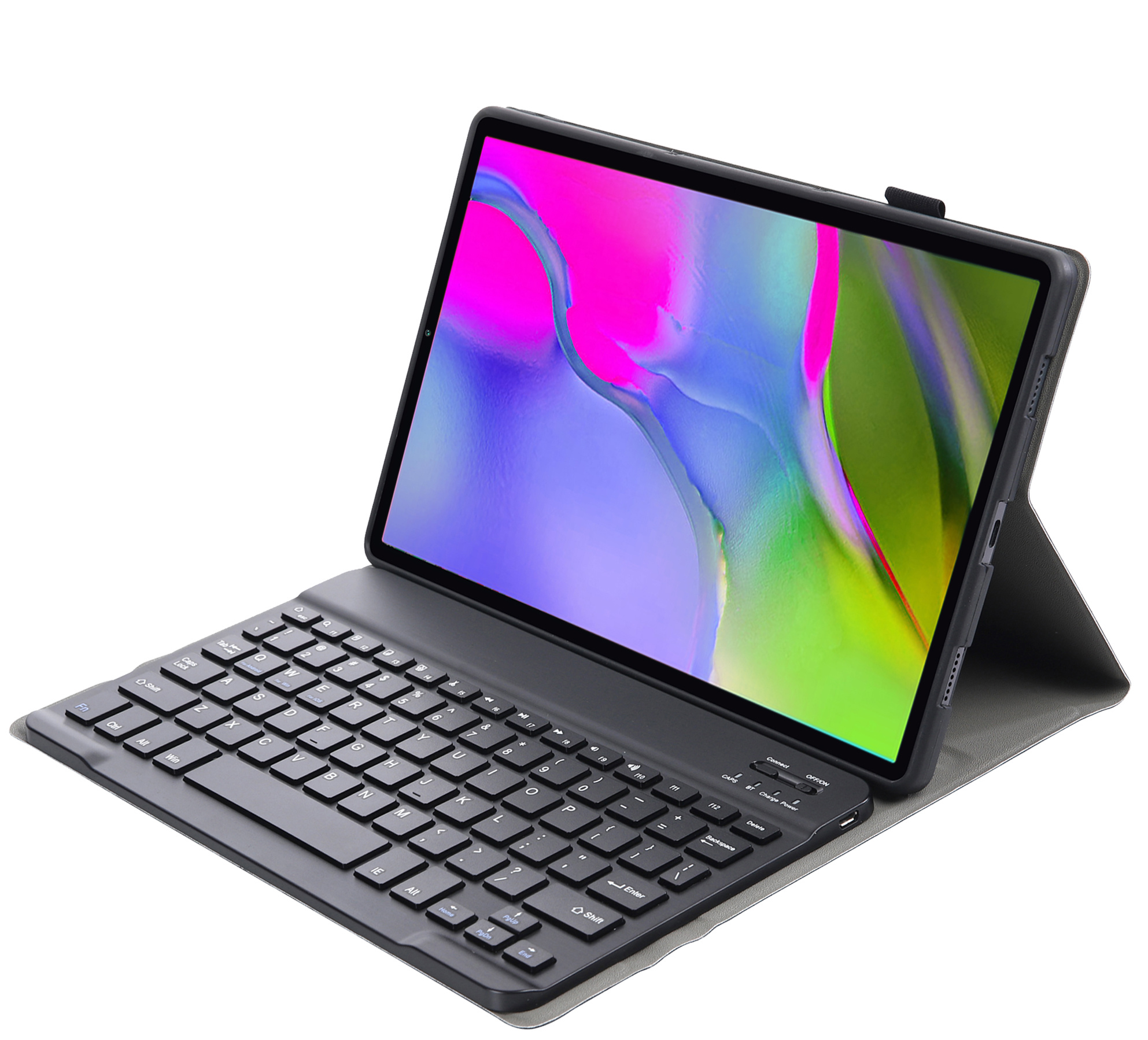 Nomfy Hoes Geschikt voor Samsung Galaxy Tab A 10.1 2019 Hoes Toetsenbord Hoes Case Book Cover Hoesje Met Screenprotector - Hoesje Geschikt voor Samsung Tab A 10.1 (2019) Keyboard Hoes - Goud