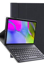 Nomfy Hoes Geschikt voor Samsung Galaxy Tab A 10.1 2019 Hoes Toetsenbord Hoes Case Book Cover Hoesje Met Screenprotector - Hoesje Geschikt voor Samsung Tab A 10.1 (2019) Keyboard Hoes - Zwart