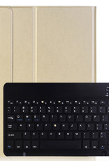 Nomfy iPad 10.2 2021 Toetsenbord Hoes Keyboard Case Book Cover Met Screenprotector - iPad 10.2 2021 Toetsenbord Keyboard Hoesje - Goud