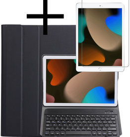 NoXx NoXx iPad 10.2 2021 Toetsenbordhoes Met Screenprotector - Zwart