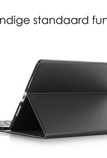 NoXx Hoesje Geschikt voor iPad 10.2 2021 Hoesje Toetsenbord Hoes Met Screenprotector - Hoes Geschikt voor iPad 9 Keyboard Case Book Cover - Zwart