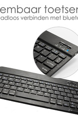 NoXx Hoesje Geschikt voor iPad 10.2 2021 Hoesje Toetsenbord Hoes Met Screenprotector - Hoes Geschikt voor iPad 9 Keyboard Case Book Cover - Rosé goud