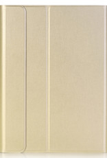NoXx Hoesje Geschikt voor iPad 10.2 2021 Hoesje Toetsenbord Hoes Met Screenprotector - Hoes Geschikt voor iPad 9 Keyboard Case Book Cover - Goud