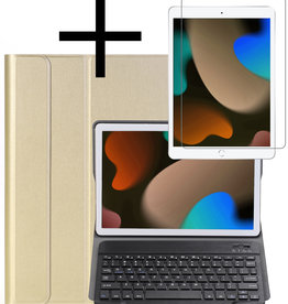 NoXx NoXx iPad 10.2 2021 Toetsenbordhoes Met Screenprotector - Goud