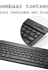 BASEY. iPad 10.2 2021 Hoes Toetsenbord Hoesje Keyboard Case Cover Met Screenprotector - Zwart