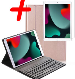 BASEY. BASEY. iPad 10.2 2021 Toetsenbordhoes Met Screenprotector - Rose Goud