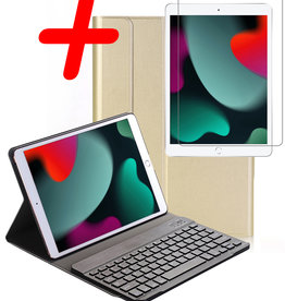 BASEY. BASEY. iPad 10.2 2021 Toetsenbordhoes Met Screenprotector - Goud
