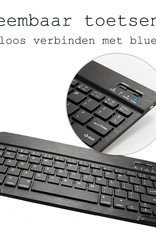 BASEY. Hoesje Geschikt voor iPad 10.2 2021 Toetsenbord Hoes Book Case Met Screenprotector - Hoes Geschikt voor iPad 9 Toetsenbord Hoesje Keyboard Cover - Donkerblauw