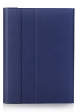 BASEY. Hoesje Geschikt voor iPad 10.2 2021 Toetsenbord Hoes Book Case Met Screenprotector - Hoes Geschikt voor iPad 9 Toetsenbord Hoesje Keyboard Cover - Donkerblauw