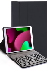 Nomfy Hoes Geschikt voor iPad 10.2 2021 Hoes Toetsenbord Hoes Case Book Cover Hoesje - Hoesje Geschikt voor iPad 9 Keyboard Hoes - Zwart