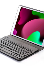 Nomfy Hoes Geschikt voor iPad 10.2 2021 Hoes Toetsenbord Hoes Case Book Cover Hoesje - Hoesje Geschikt voor iPad 9 Keyboard Hoes - Zwart