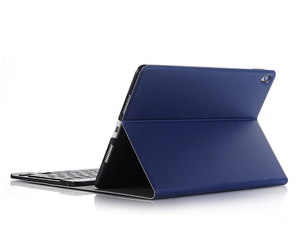 Nomfy Hoes Geschikt voor iPad 10.2 2021 Hoes Toetsenbord Hoes Case Book Cover Hoesje - Hoesje Geschikt voor iPad 9 Keyboard Hoes - Donkerblauw