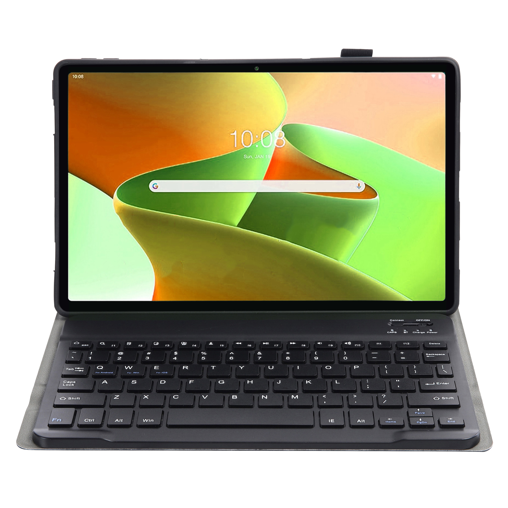 Nomfy Hoes Geschikt voor Lenovo Tab M10 Plus 3rd Gen Hoes Toetsenbord Hoes Case Book Cover Hoesje - Hoesje Geschikt voor Lenovo Tab M10 Plus (3e Gen) Keyboard Hoes - Goud