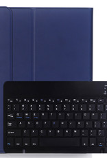 Nomfy iPad 10.2 2021 Toetsenbord Hoes Keyboard Case Book Cover - iPad 10.2 2021 Toetsenbord Keyboard Hoesje - Donkerblauw