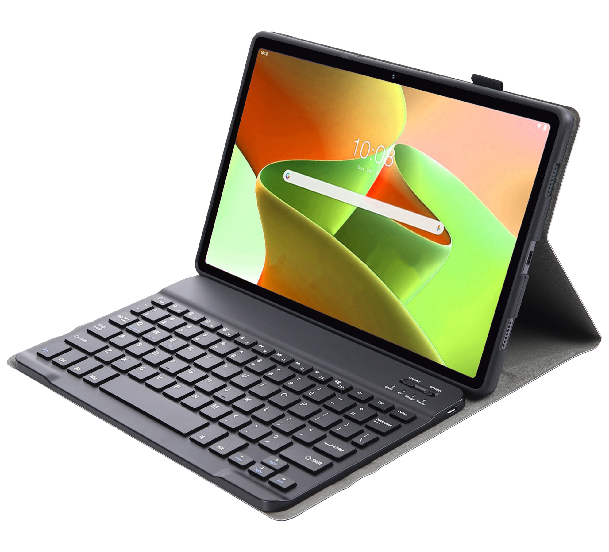 Nomfy Hoes Geschikt voor Lenovo Tab M10 Plus 3rd Gen Hoes Toetsenbord Hoes Case Book Cover Hoesje - Hoesje Geschikt voor Lenovo Tab M10 Plus (3e Gen) Keyboard Hoes - Goud