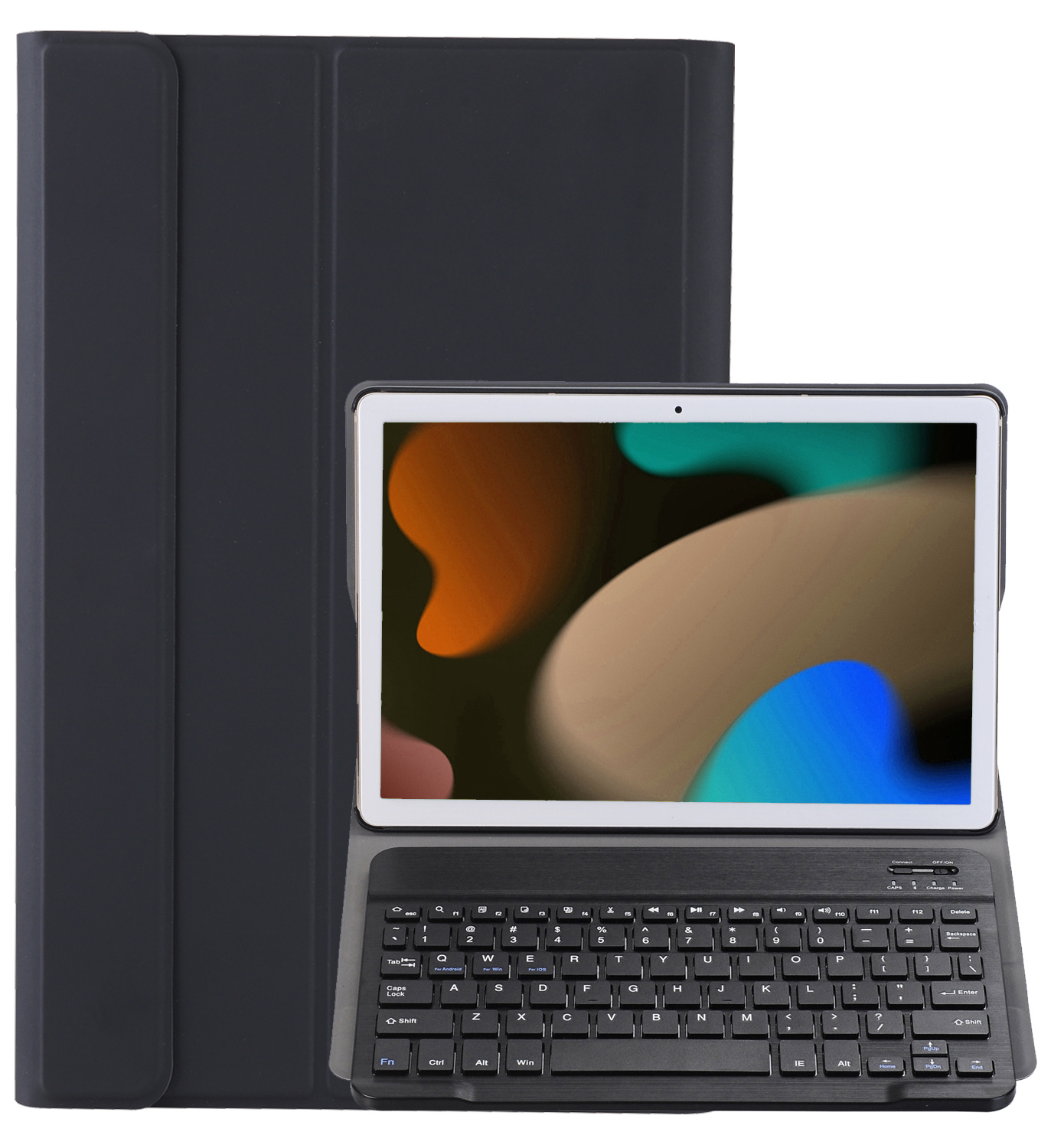 NoXx Hoesje Geschikt voor iPad 10.2 2021 Hoesje Toetsenbord Hoes - Hoes Geschikt voor iPad 9 Keyboard Case Book Cover - Zwart