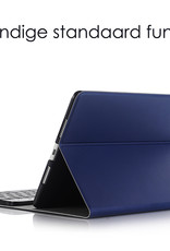 NoXx iPad 10.2 2021 Toetsenbord Hoes - iPad 10.2 2021 Hoesje Keyboard Case Book Cover - Donkerblauw