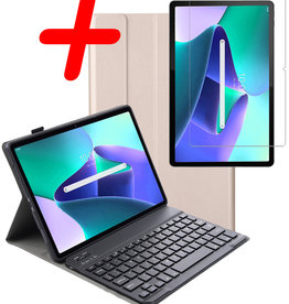 BASEY. BASEY. Lenovo M10 Plus (3e generatie) Toetsenbordhoes Met Screenprotector - Goud