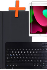 Nomfy Hoes Geschikt voor iPad 10.2 2020 Hoes Toetsenbord Hoes Case Book Cover Hoesje Met Screenprotector - Hoesje Geschikt voor iPad 8 Keyboard Hoes - Zwart