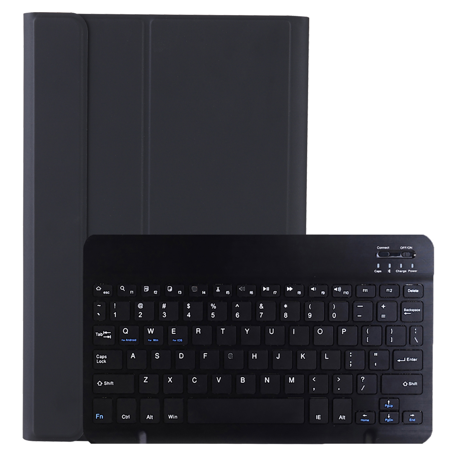 Nomfy iPad 10.2 2020 Toetsenbord Hoes Keyboard Case Book Cover Met Screenprotector - iPad 10.2 2020 Toetsenbord Keyboard Hoesje - Zwart