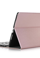 Nomfy Hoes Geschikt voor iPad 10.2 2020 Hoes Toetsenbord Hoes Case Book Cover Hoesje Met Screenprotector - Hoesje Geschikt voor iPad 8 Keyboard Hoes - Rosé goud