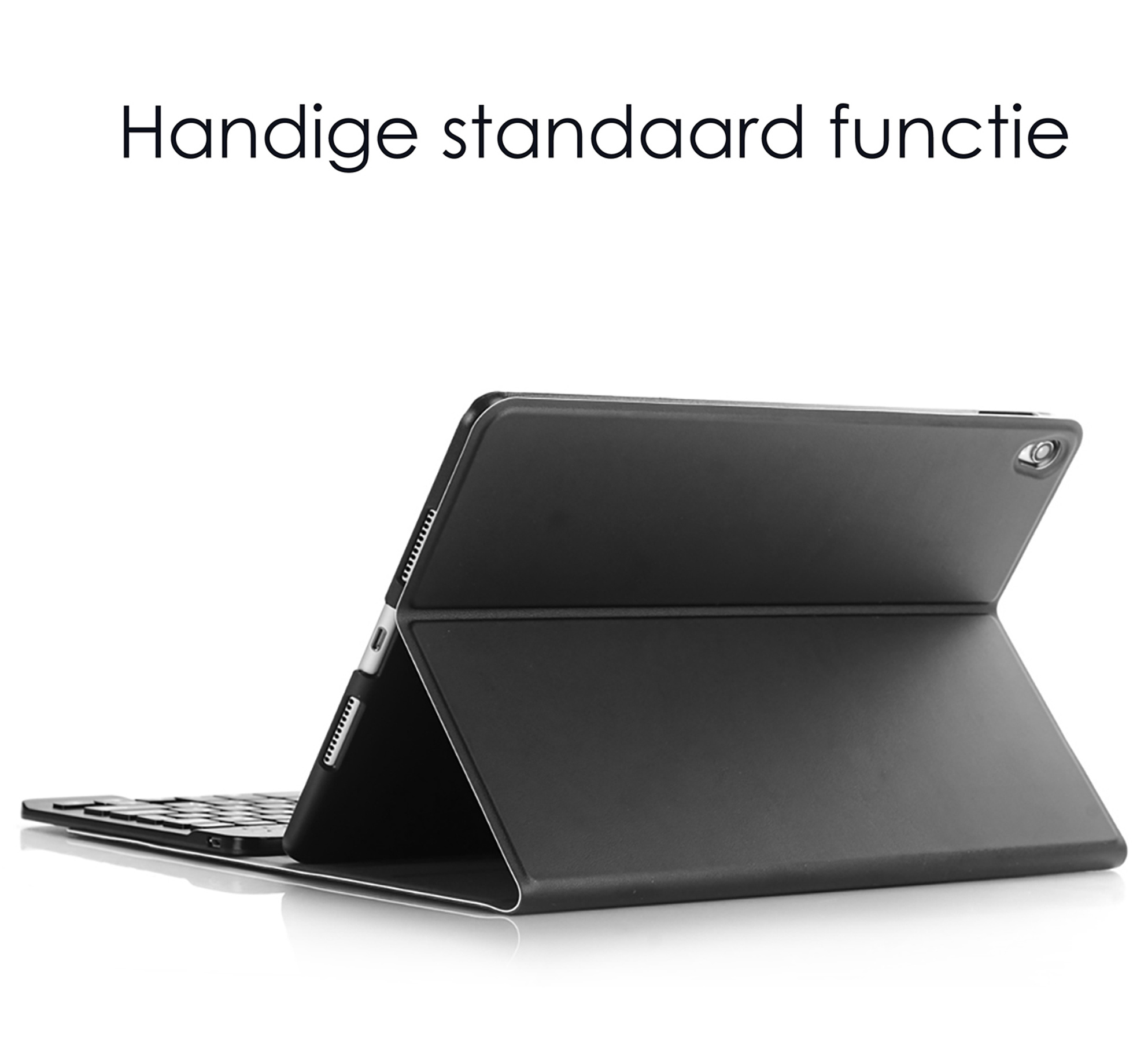 NoXx Hoesje Geschikt voor iPad 10.2 2020 Hoesje Toetsenbord Hoes Met Screenprotector - Hoes Geschikt voor iPad 8 Keyboard Case Book Cover - Zwart