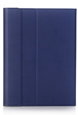 BASEY. Hoesje Geschikt voor iPad 10.2 2020 Toetsenbord Hoes Book Case Met Screenprotector - Hoes Geschikt voor iPad 8 Toetsenbord Hoesje Keyboard Cover - Donkerblauw