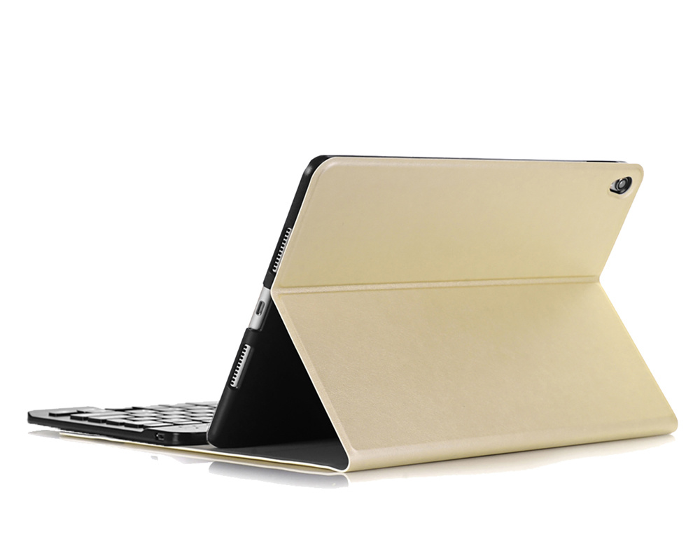 Nomfy Hoes Geschikt voor iPad 10.2 2020 Hoes Toetsenbord Hoes Case Book Cover Hoesje - Hoesje Geschikt voor iPad 8 Keyboard Hoes - Goud