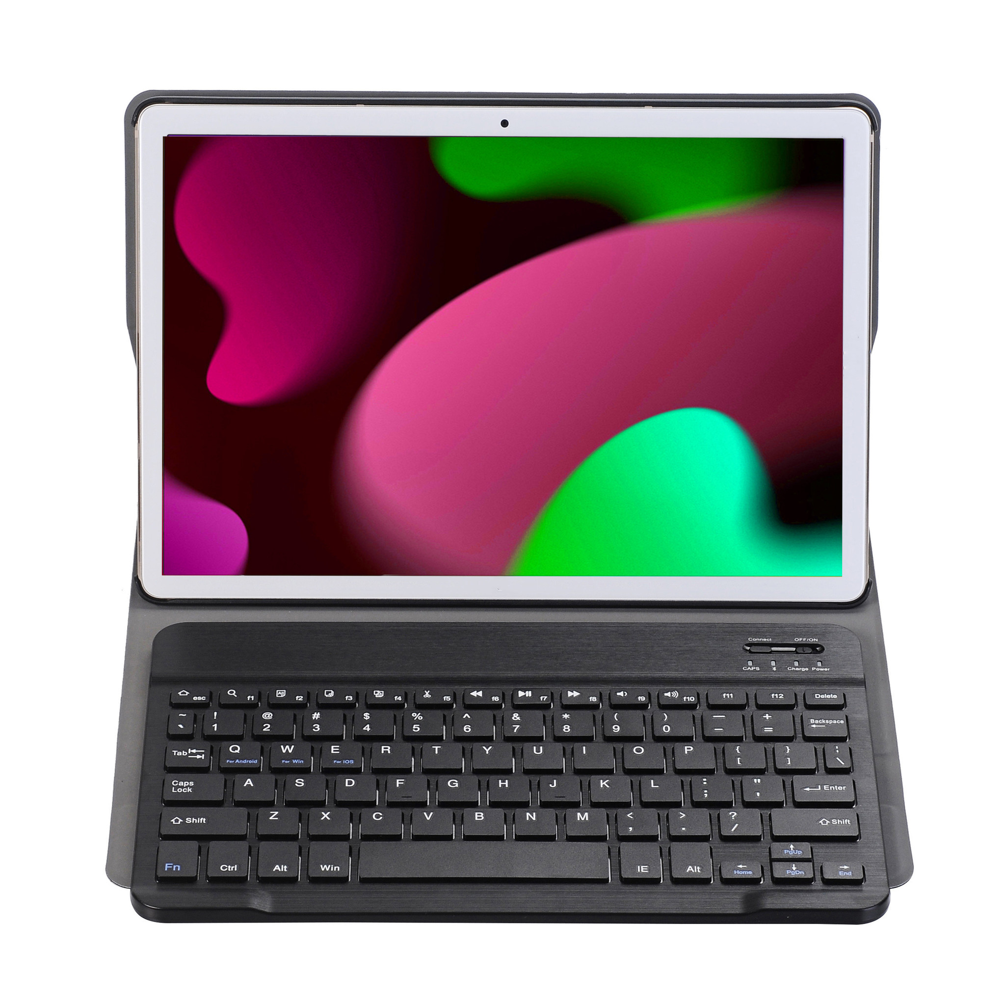 Nomfy Hoes Geschikt voor iPad 10.2 2020 Hoes Toetsenbord Hoes Case Book Cover Hoesje - Hoesje Geschikt voor iPad 8 Keyboard Hoes - Donkerblauw
