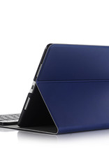 Nomfy Hoes Geschikt voor iPad 10.2 2020 Hoes Toetsenbord Hoes Case Book Cover Hoesje - Hoesje Geschikt voor iPad 8 Keyboard Hoes - Donkerblauw