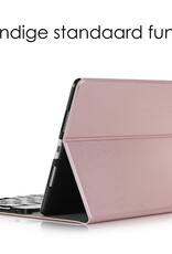 NoXx Hoesje Geschikt voor iPad 10.2 2020 Hoesje Toetsenbord Hoes - Hoes Geschikt voor iPad 8 Keyboard Case Book Cover - Rosé goud