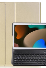 NoXx Hoesje Geschikt voor iPad 10.2 2020 Hoesje Toetsenbord Hoes - Hoes Geschikt voor iPad 8 Keyboard Case Book Cover - Goud