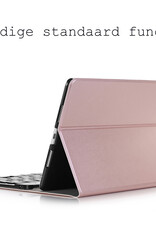 BASEY. Hoesje Geschikt voor iPad 10.2 2020 Toetsenbord Hoes Book Case - Hoes Geschikt voor iPad 8 Toetsenbord Hoesje Keyboard Cover - Rosé goud