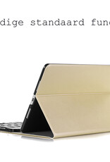 BASEY. Hoesje Geschikt voor iPad 10.2 2020 Toetsenbord Hoes Book Case - Hoes Geschikt voor iPad 8 Toetsenbord Hoesje Keyboard Cover - Goud