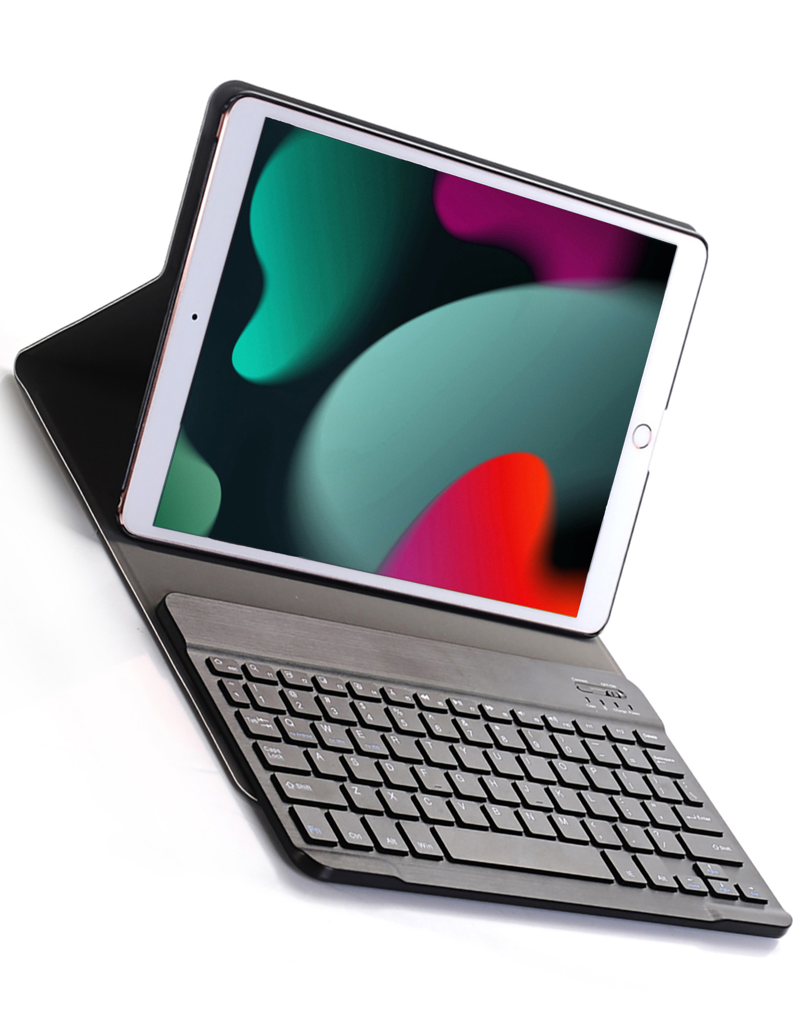 BASEY. Hoesje Geschikt voor iPad 10.2 2020 Toetsenbord Hoes Book Case - Hoes Geschikt voor iPad 8 Toetsenbord Hoesje Keyboard Cover - Donkerblauw