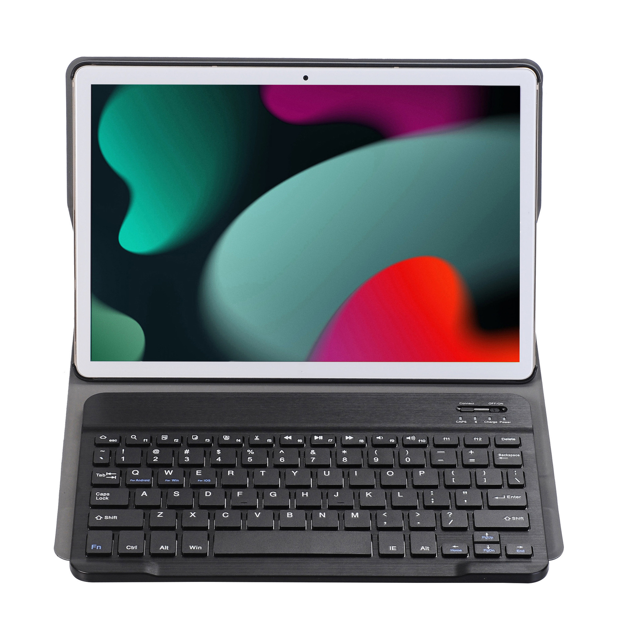BASEY. Hoesje Geschikt voor iPad 10.2 2020 Toetsenbord Hoes Book Case - Hoes Geschikt voor iPad 8 Toetsenbord Hoesje Keyboard Cover - Donkerblauw