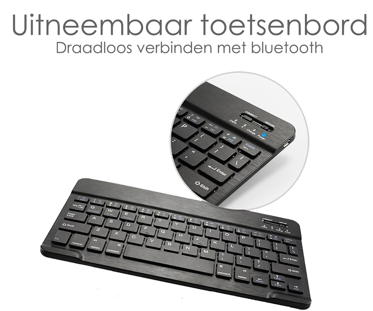 NoXx Hoesje Geschikt voor Lenovo Tab M10 Plus 3rd Gen Hoesje Toetsenbord Hoes Met Screenprotector - Hoes Geschikt voor Lenovo Tab M10 Plus (3e Gen) Keyboard Case Book Cover - Zwart