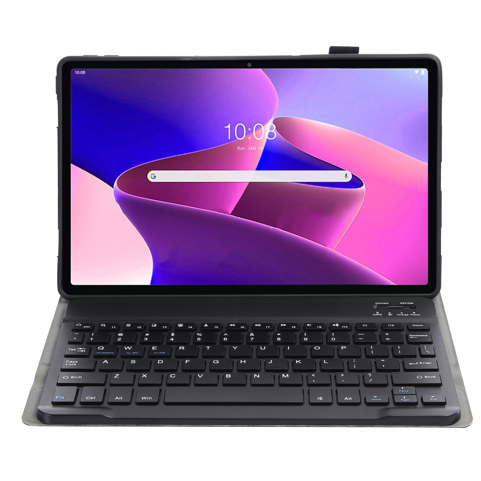 NoXx Hoesje Geschikt voor Lenovo Tab M10 Plus 3rd Gen Hoesje Toetsenbord Hoes Met Screenprotector - Hoes Geschikt voor Lenovo Tab M10 Plus (3e Gen) Keyboard Case Book Cover - Zwart