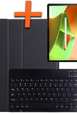 Nomfy Hoes Geschikt voor Lenovo Tab M10 Plus 3rd Gen Hoes Toetsenbord Hoes Case Book Cover Hoesje Met Screenprotector - Hoesje Geschikt voor Lenovo Tab M10 Plus (3e Gen) Keyboard Hoes - Zwart