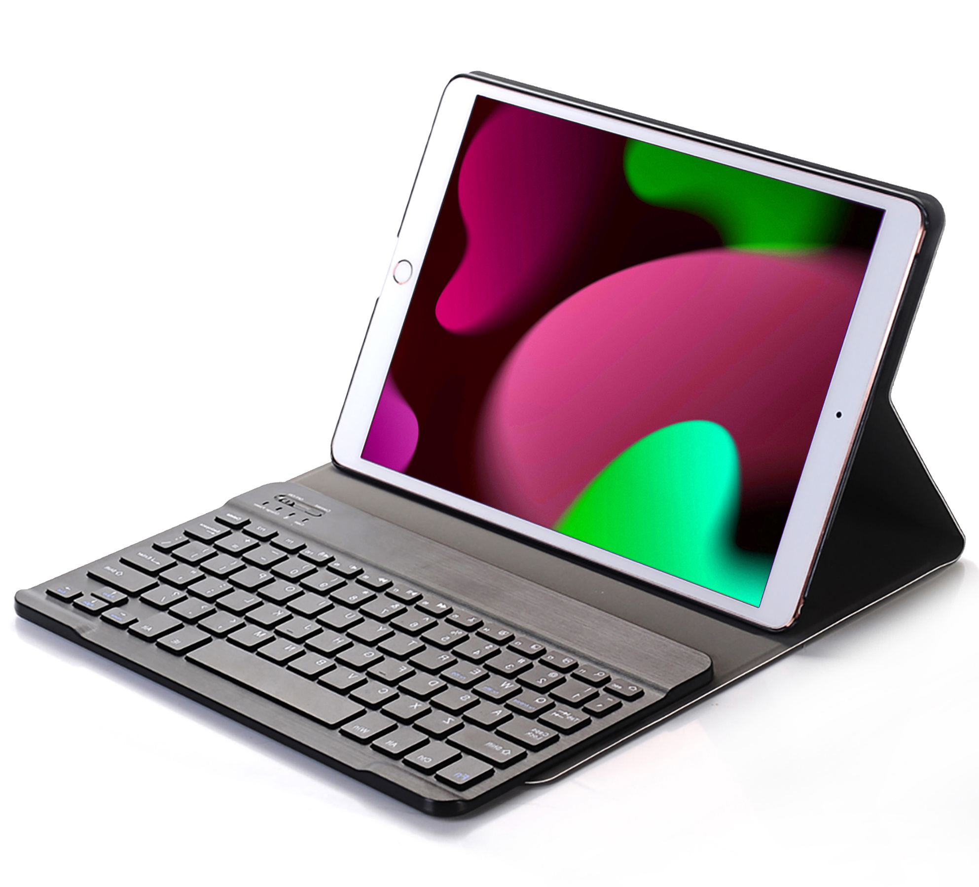 Nomfy Hoes Geschikt voor iPad 10.2 2019 Hoes Toetsenbord Hoes Case Book Cover Hoesje Met Screenprotector - Hoesje Geschikt voor iPad 7 Keyboard Hoes - Goud