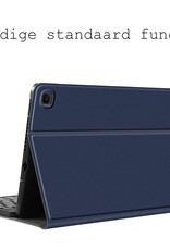 BASEY. Hoesje Geschikt voor Samsung Galaxy Tab A7 Toetsenbord Hoes Book Case - Hoes Geschikt voor Samsung Tab A7 Toetsenbord Hoesje Keyboard Cover - Donkerblauw