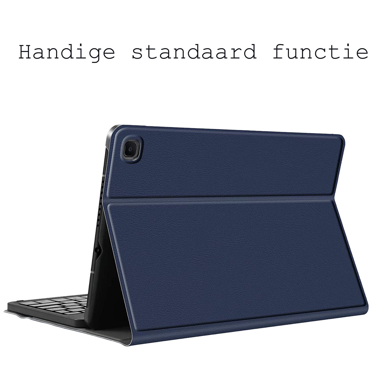 BASEY. Hoesje Geschikt voor Samsung Galaxy Tab A7 Toetsenbord Hoes Book Case - Hoes Geschikt voor Samsung Tab A7 Toetsenbord Hoesje Keyboard Cover - Donkerblauw