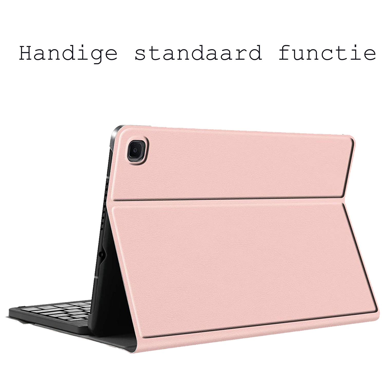 BASEY. Hoesje Geschikt voor Samsung Galaxy Tab A7 Toetsenbord Hoes Book Case - Hoes Geschikt voor Samsung Tab A7 Toetsenbord Hoesje Keyboard Cover - Rosé goud
