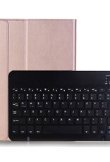 BASEY. Hoesje Geschikt voor Samsung Galaxy Tab A7 Toetsenbord Hoes Book Case - Hoes Geschikt voor Samsung Tab A7 Toetsenbord Hoesje Keyboard Cover - Rosé goud