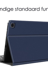 NoXx Hoesje Geschikt voor Samsung Galaxy Tab A7 Hoesje Toetsenbord Hoes - Hoes Geschikt voor Samsung Tab A7 Keyboard Case Book Cover - Donkerblauw