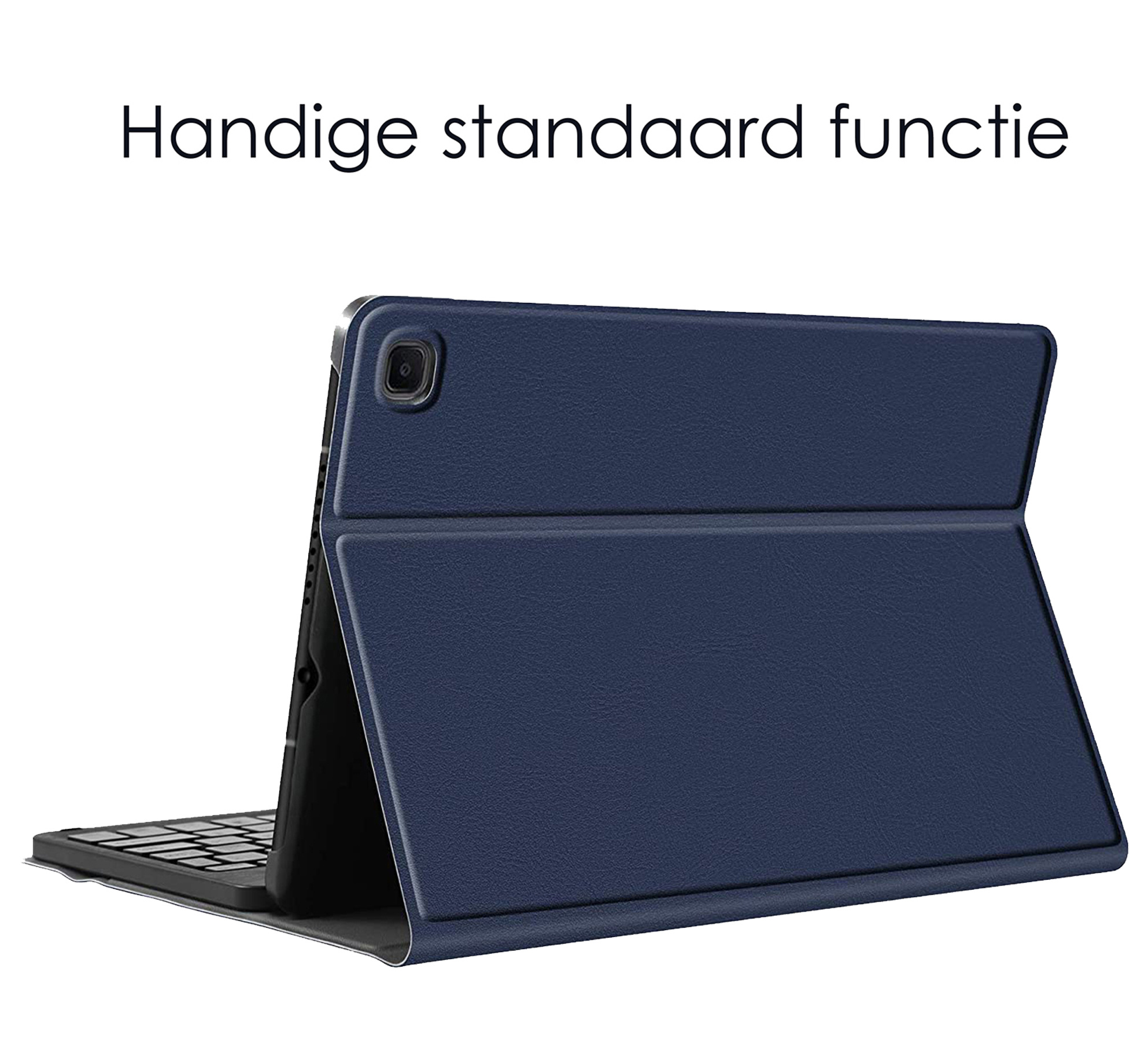 NoXx Hoesje Geschikt voor Samsung Galaxy Tab A7 Hoesje Toetsenbord Hoes - Hoes Geschikt voor Samsung Tab A7 Keyboard Case Book Cover - Donkerblauw